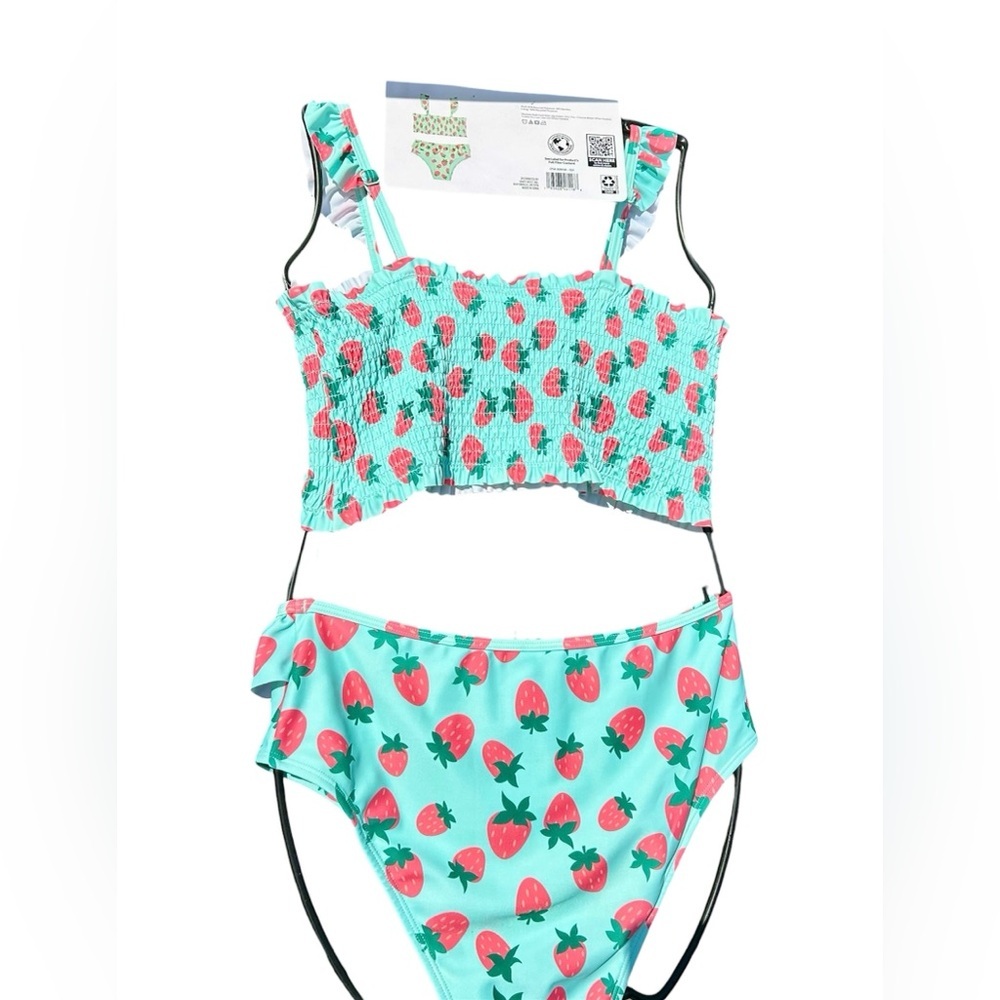 🍓 Girls XL (14/16) Strawberry Bikini Set – UPF 50+ Protection 🍓 - Picture 3 of 4
